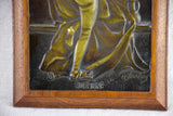 Figurative bathing woman - bronze with beech frame signed H. Derby 1930's 11½" x 8"