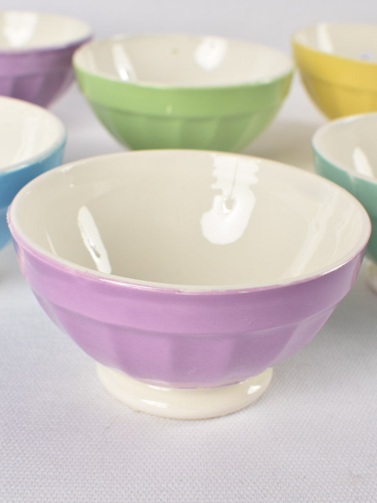 Antique multi-color Faience bowl set