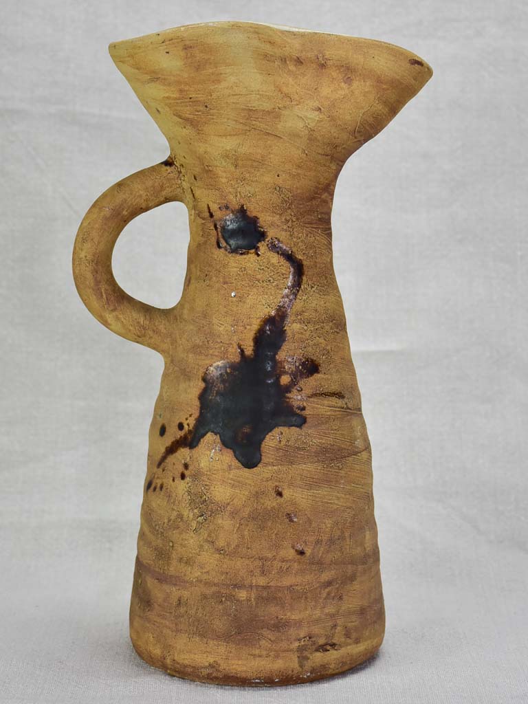 Mid-century rustic carafe pitcher from Vallauris - Poterie de la Colombe 12¼"