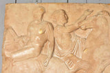Historical depiction in plaster bas-relief