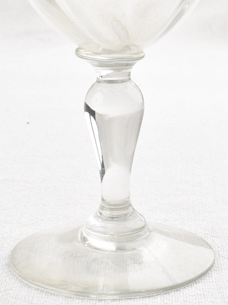Set of 12 vintage engraved French wine glasses