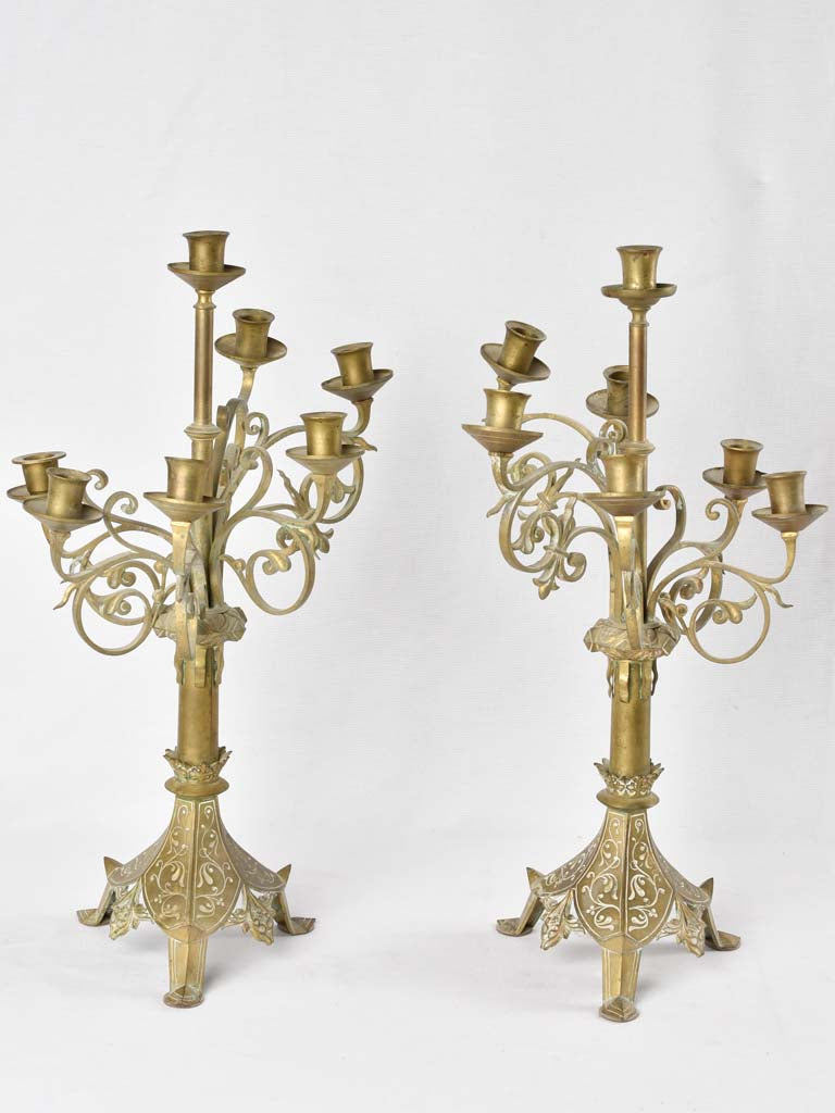 Pair of antique Candlesticks in the style of Viollet-le-Duc – Chez Pluie