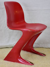 Set of six red and white vintage dining chairs - 1970's