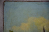 19th Century French landscape painting with cows in a field - Normandy 27¼" x 21¾"
