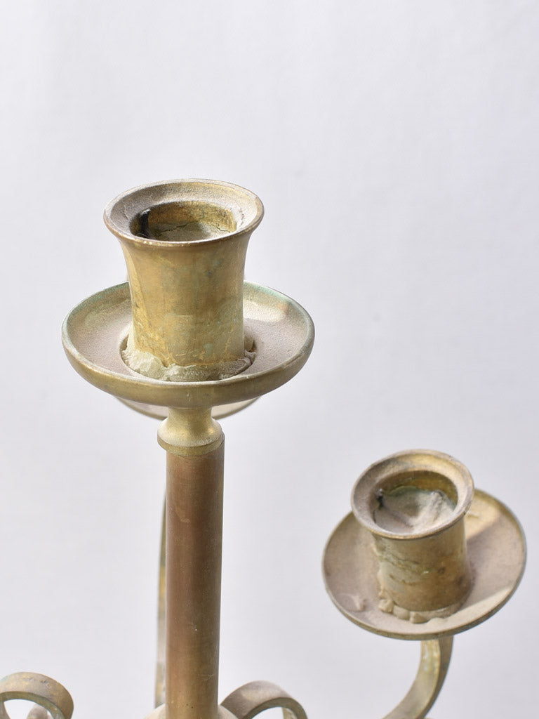 Weighty Patina Antique Candle Holders
