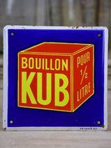Vintage Bouillon KUB enamel sign