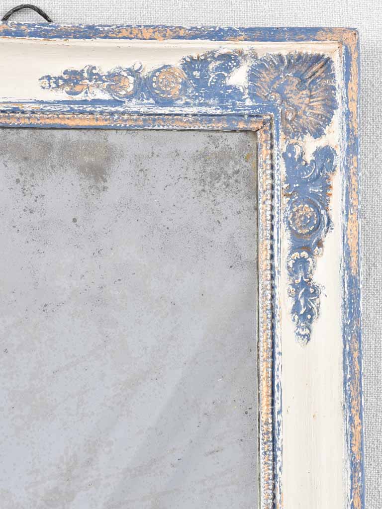Small 19th century Restoration mirror with blue frame 19¾" x 16¼"