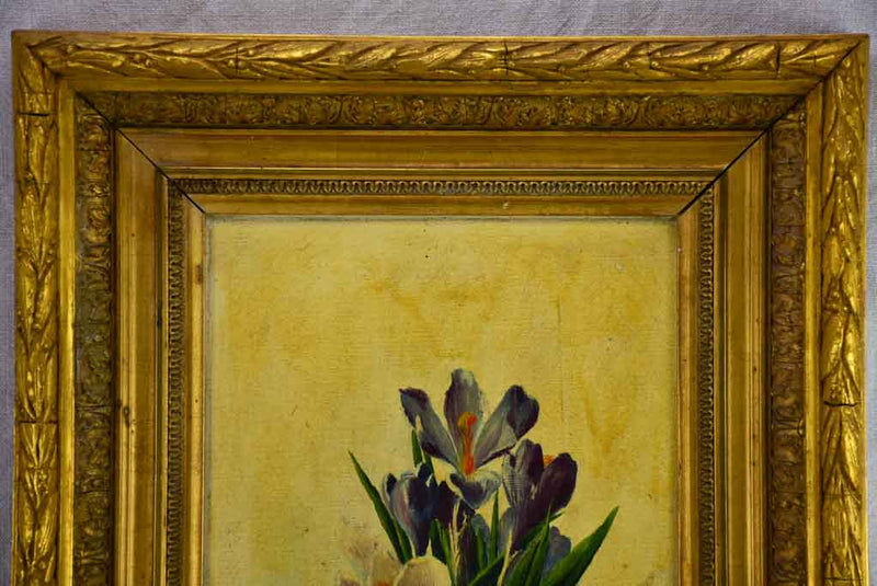 Signed Still Life with Blooming Crocus