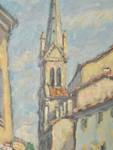 Mid century French painting of Carpentras 25½" x 21¼"