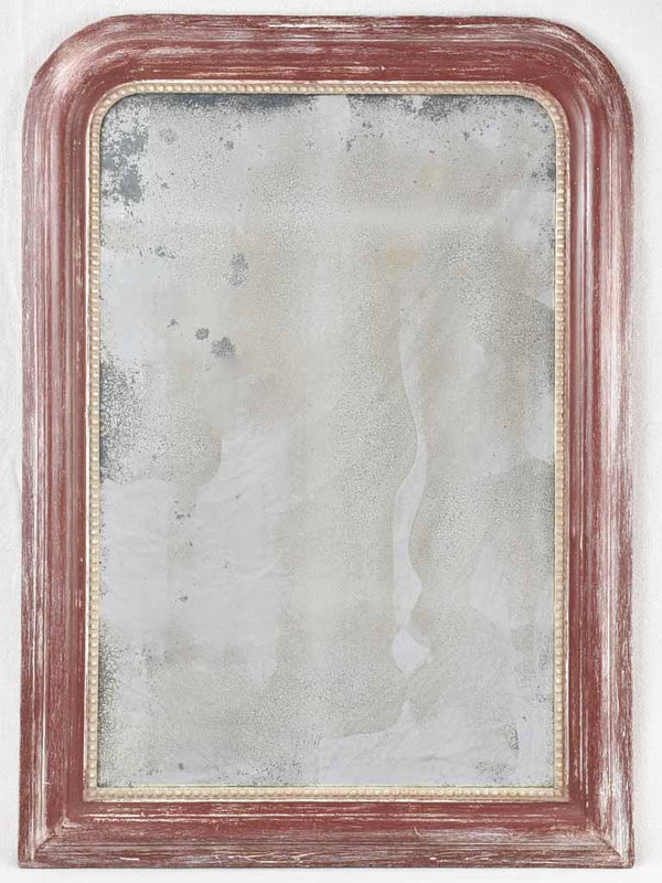 Louis Philippe mirror with burgundy red patina 34¼" x 24½"