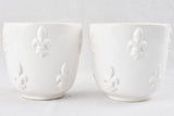 1950s Tessier White Relief Decorated Vases
