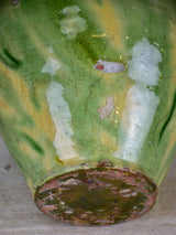 Antique confit pot with yellow and green glaze