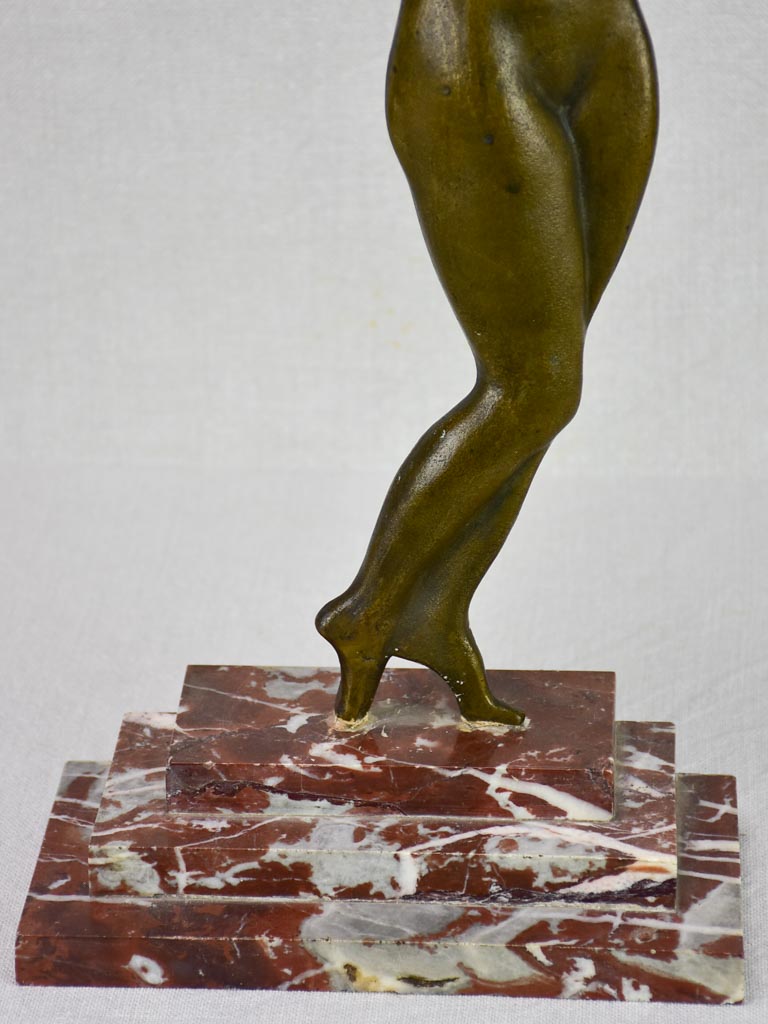 Vintage bronze sculpture on marble base