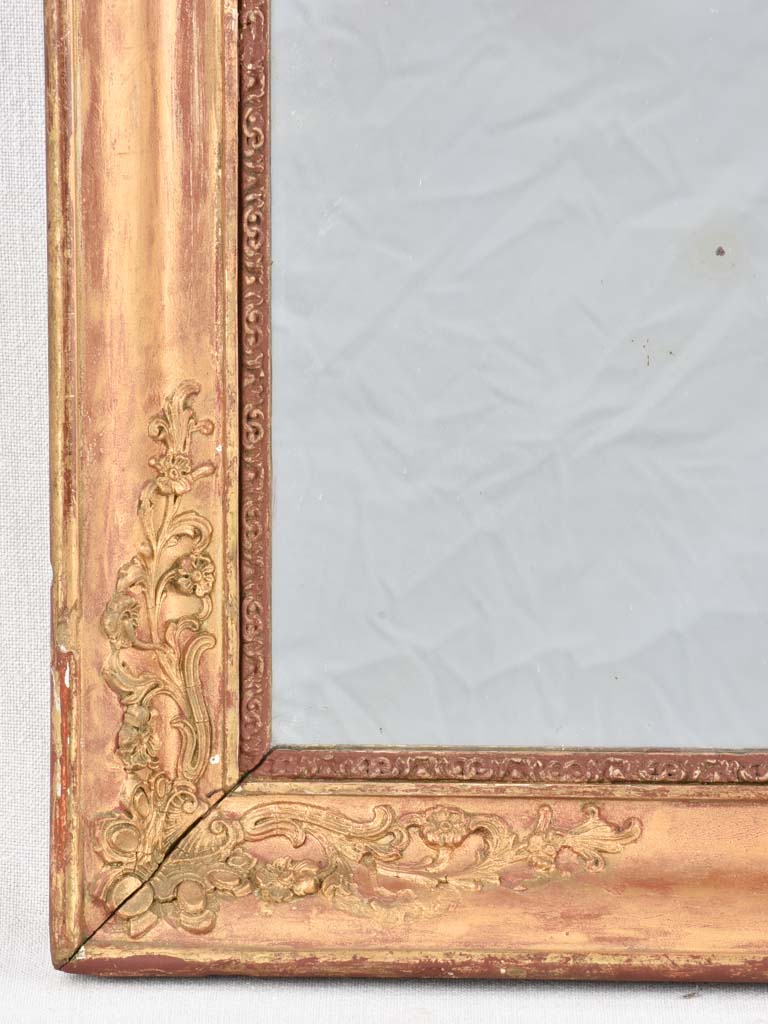 Gilded rectangular mirror - Restoration period 19th century 28¾" x 23¾"