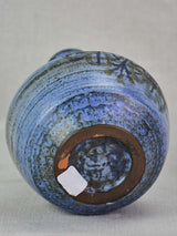 Antique French periwinkle motif ceramic vase