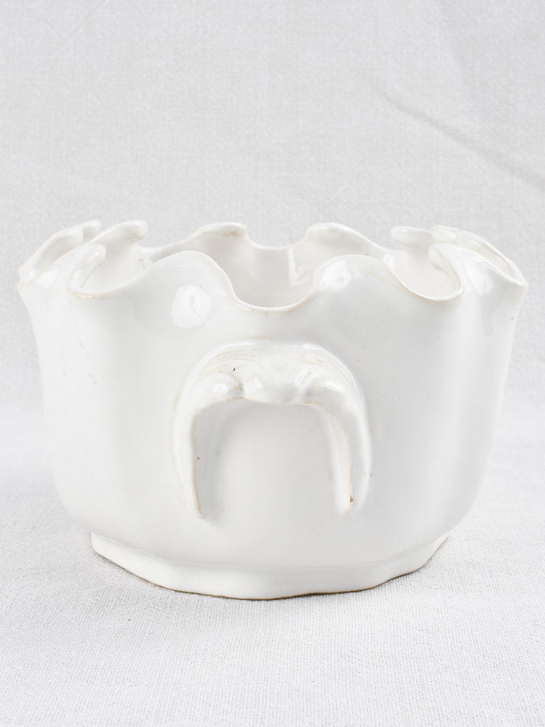 Ceramic cooler with undulating edges & 2 handles - Émile Tessier