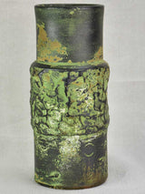 Vintage French vase with green glaze 10¼"