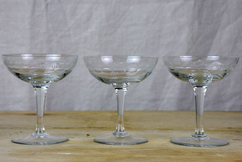 Set of 12 French champagne cups from the 1950's