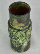 Vintage French vase with green glaze 10¼"