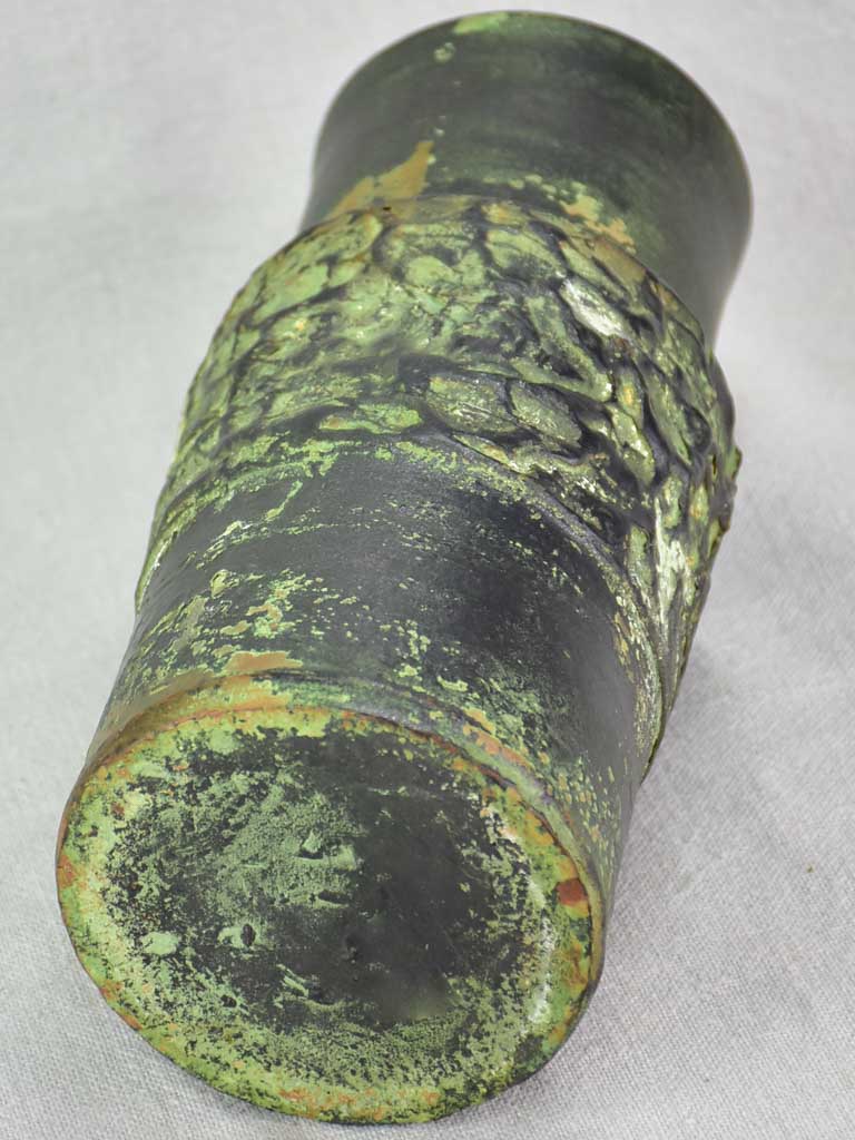 Vintage French vase with green glaze 10¼"