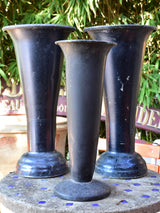 Collection of three vintage French florist vases