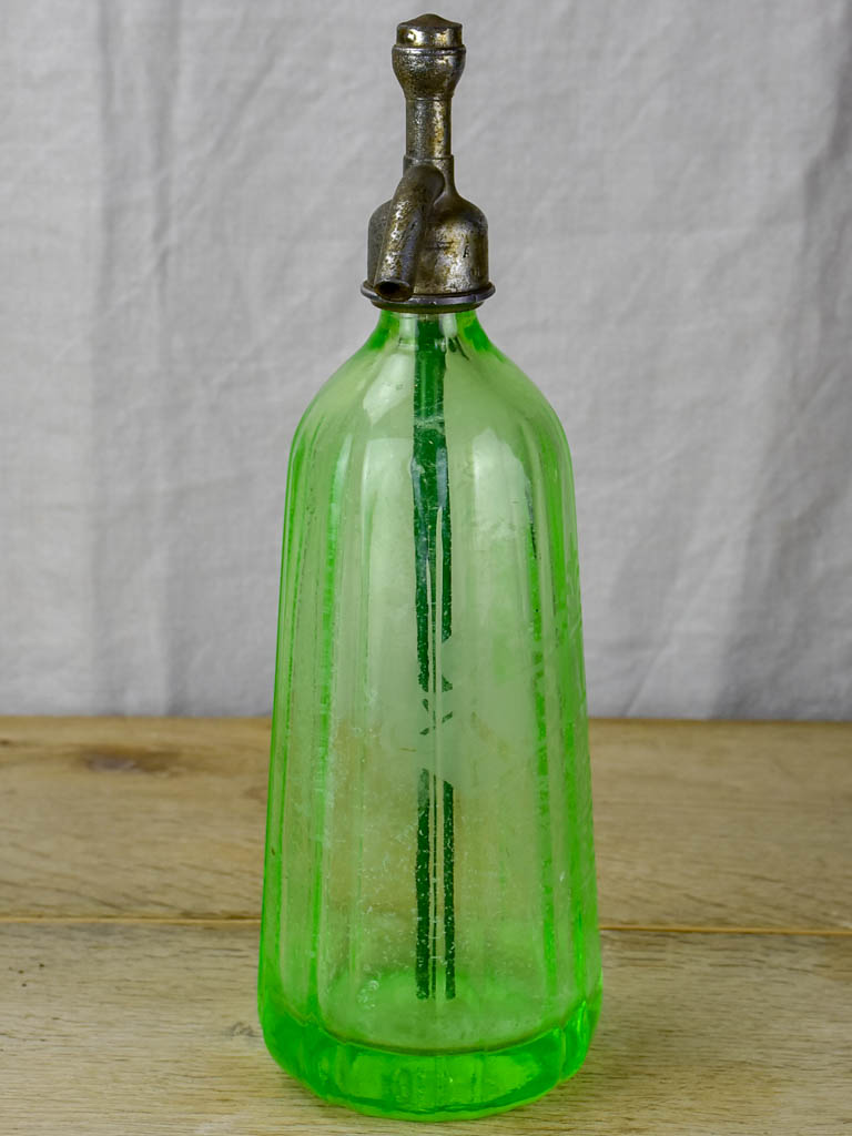 Early 20th Century green seltzer bottle