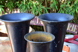 Collection of three vintage French florist vases