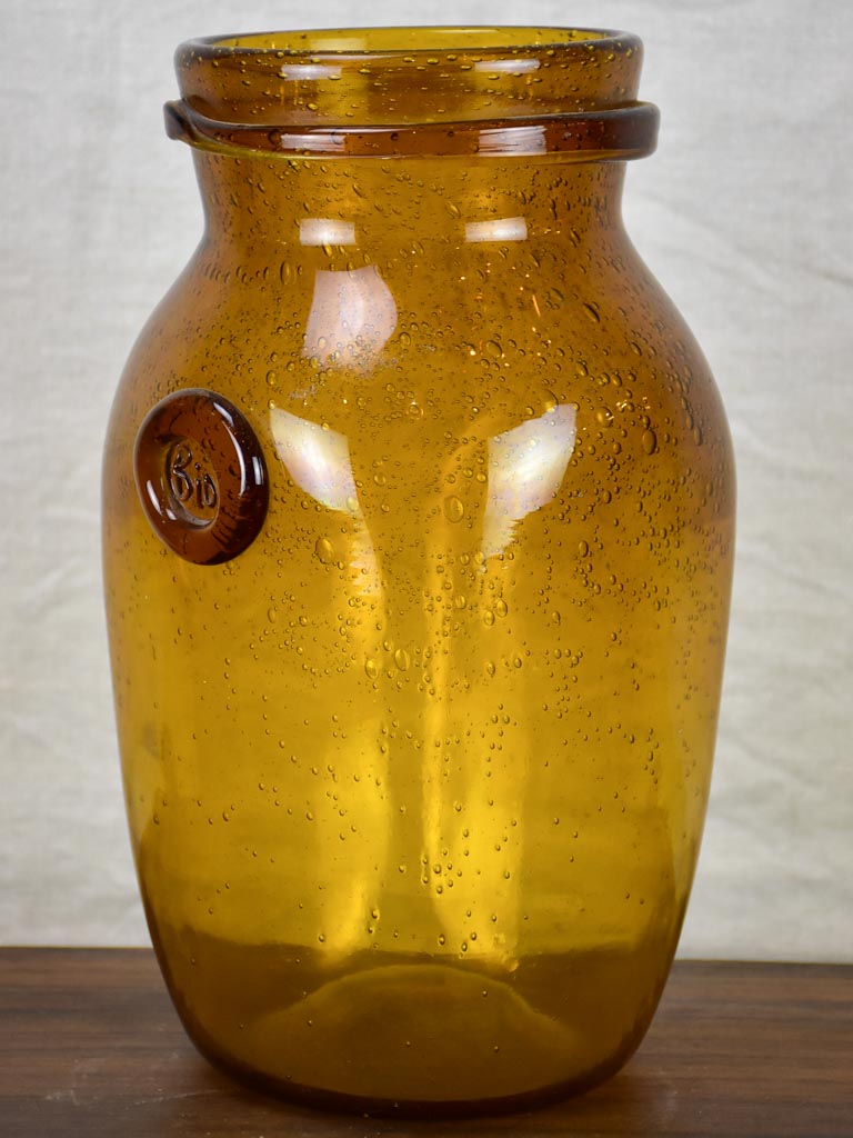 Vintage French vase - amber Biot