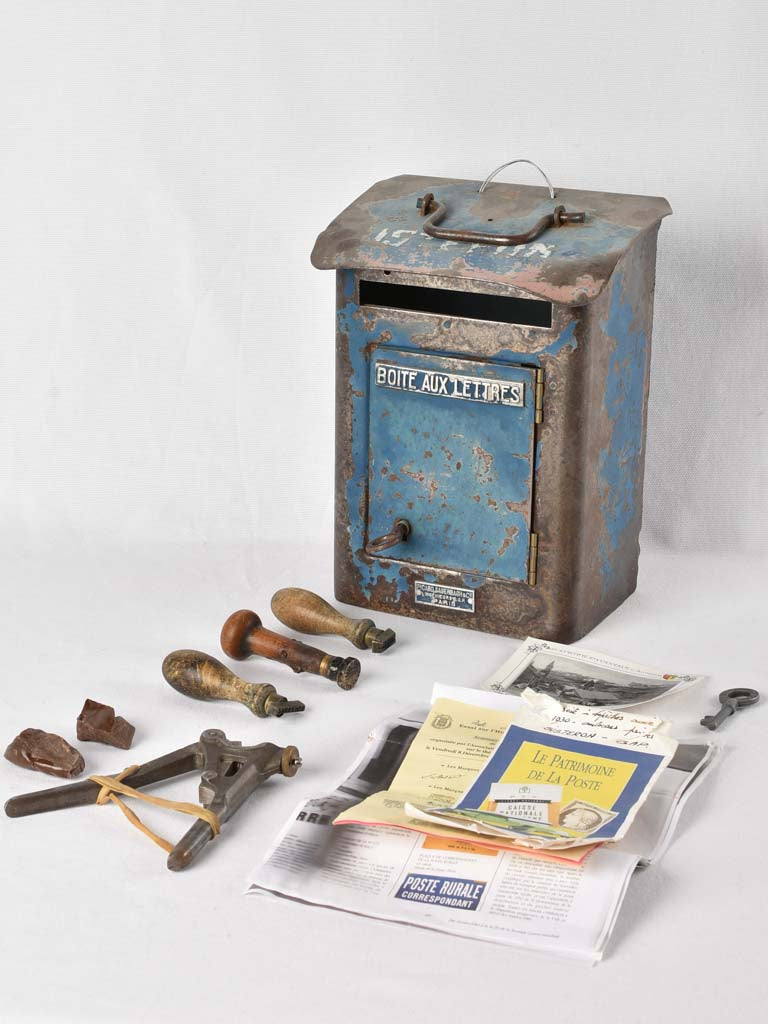 Superb antique French cast-iron letterbox