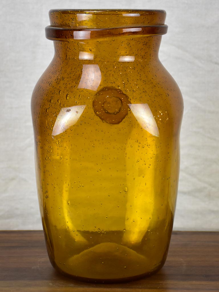 Vintage French vase - amber Biot