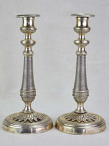 Pair of nineteenth-century silver plate candlesticks 11"