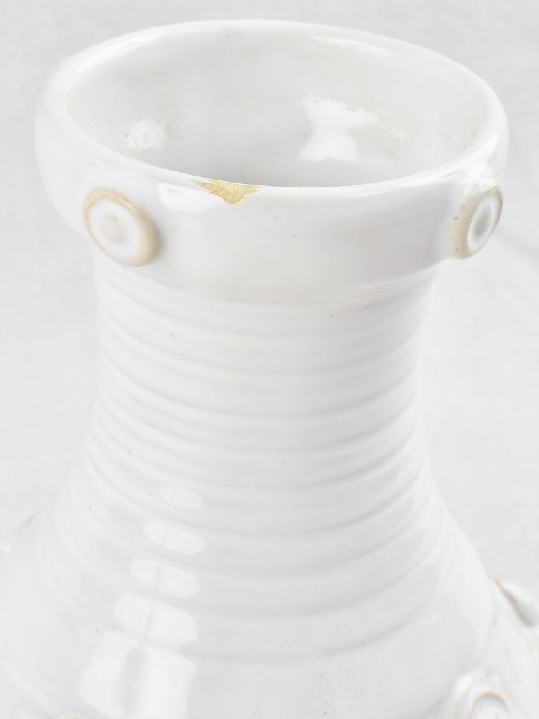 Antique Ceramic Vase with Fleur de Lys