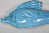 Vintage ceramic sculpture of a fish - blue 23¾"