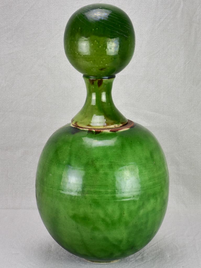 Mid 20th century French ceramic roof finial with green glaze 20¾"