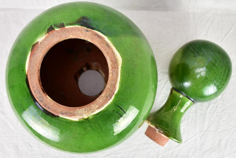 Mid 20th century French ceramic roof finial with green glaze 20¾"