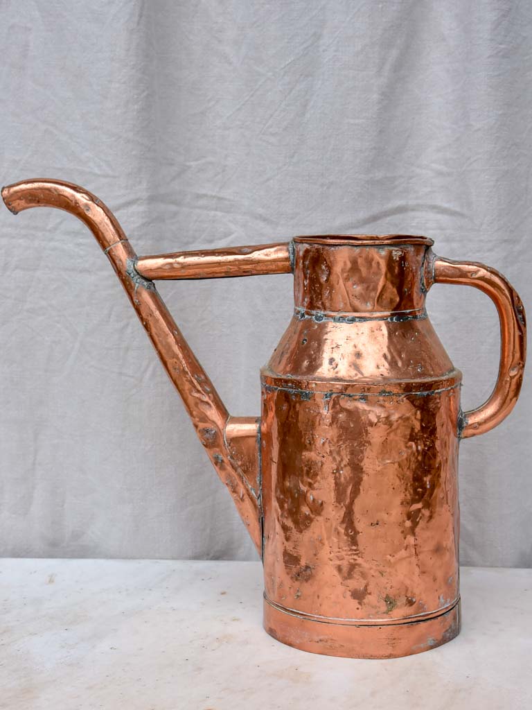 Rustic antique French polished copper watering can