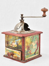 Coffee grinder, hand-painted, French, 19th-century