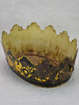 Antique black and gold tole monteith