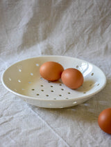 Vintage white Digoin Sarreguemines faisselle / strawberry plate