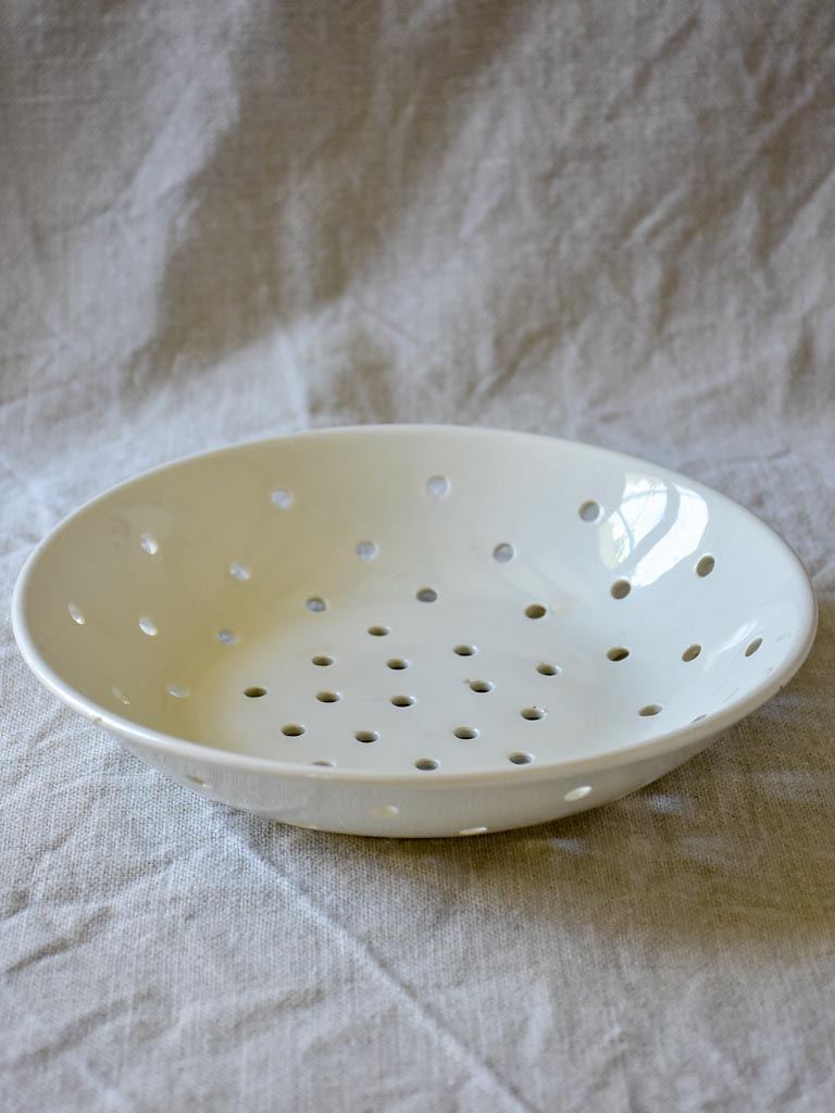 Vintage white Digoin Sarreguemines faisselle / strawberry plate