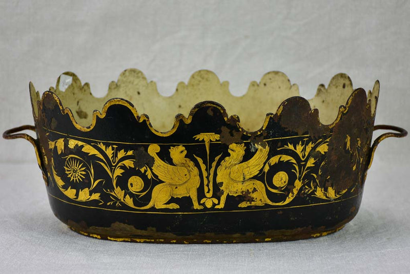 Vintage gold-decorated tole monteith
