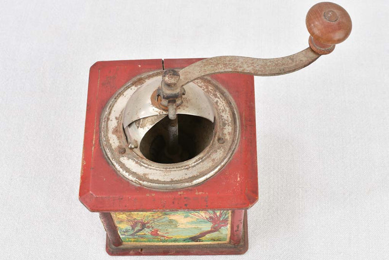 Coffee grinder, hand-painted, French, 19th-century