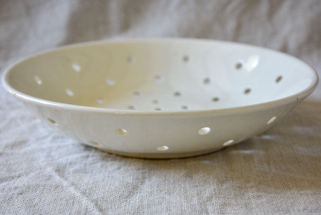 Vintage white Digoin Sarreguemines faisselle / strawberry plate