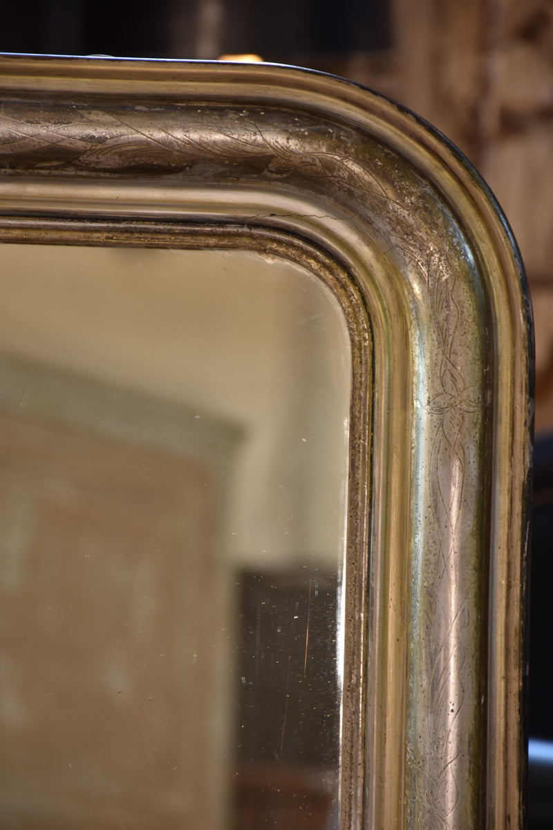 Mid 19th century Silver framed Louis Philippe mirror