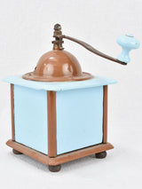 Pastel blue 19th-century coffee contraption