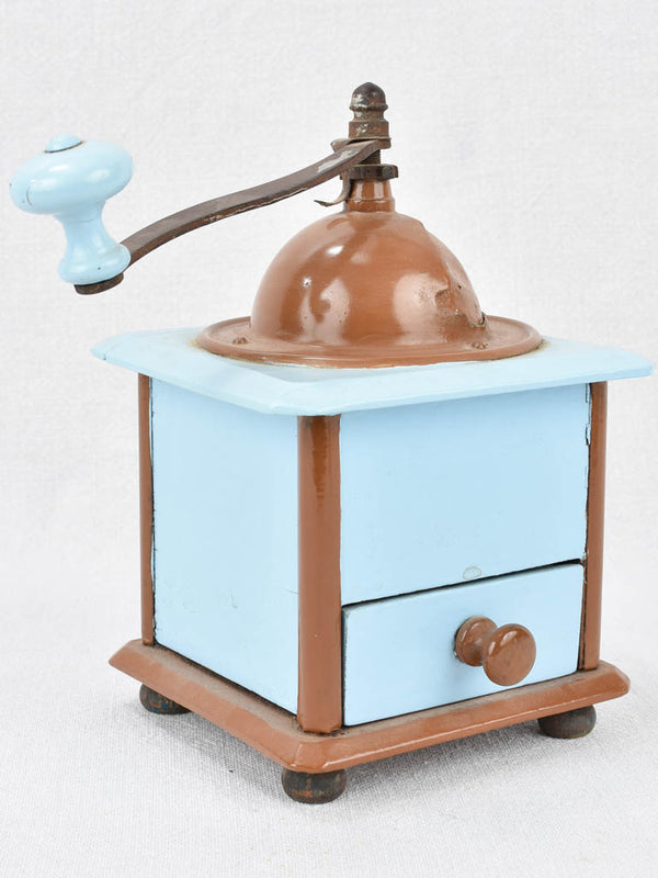 Vintage light blue French grinder