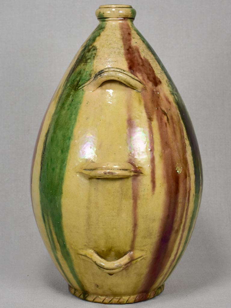 Early-20th-century French Biot conscience jug 17¼"