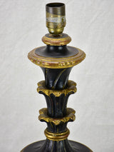 Early 20th century Italian style lamp base - black and gold 22¾"