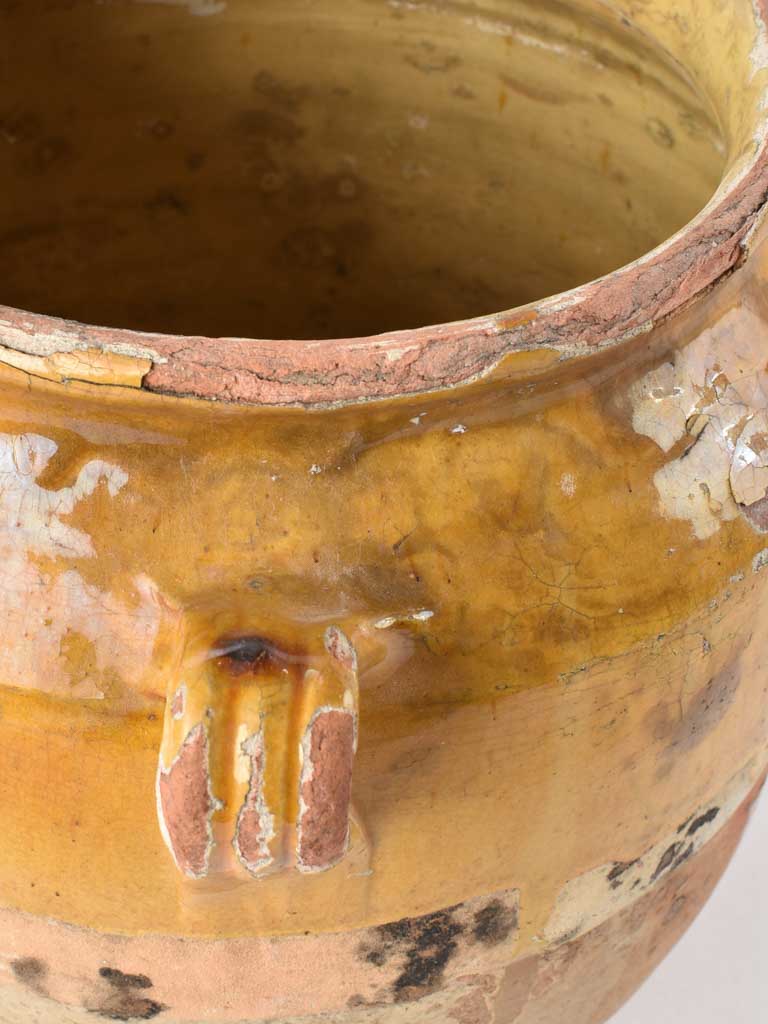 Large antique French confit pot 13"