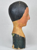 19th-century papier-mâché hat or wig stand "Marotte" 15¾"